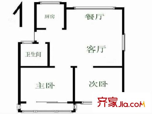 新百花園戶型圖戶型圖2室 2室2廳1衛(wèi)1廚