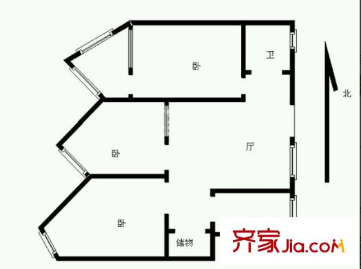 寧海路小區(qū)戶型圖戶型圖 3室 3室1廳1衛(wèi)1廚
