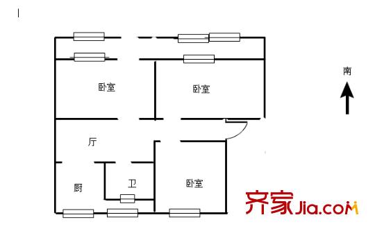 寧海路小區(qū)戶型圖戶型圖 3室 3室1廳1衛(wèi)1廚