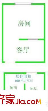 金源太古城戶型圖戶型圖 1室 1室1廳1衛(wèi)1廚