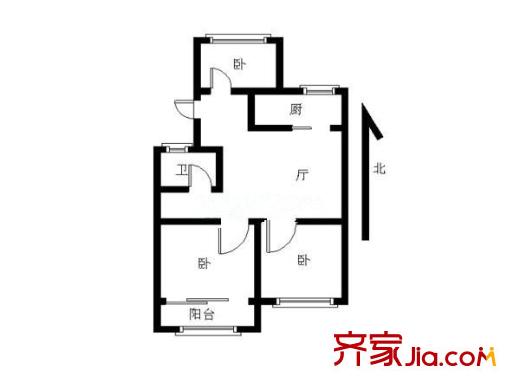 寧工一村戶型圖戶型圖 3室 3室1廳1衛(wèi)1廚
