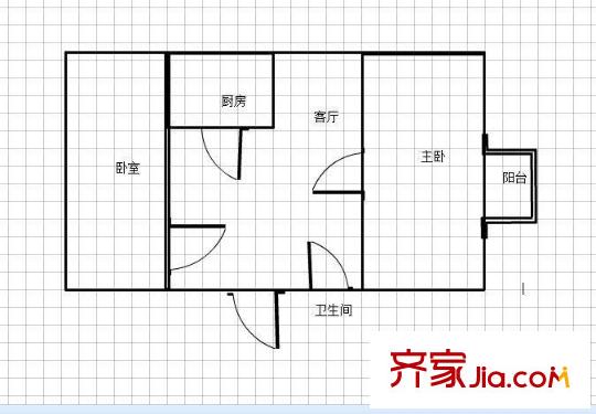 寧工一村戶型圖戶型圖 2室 2室1廳1衛(wèi)1廚
