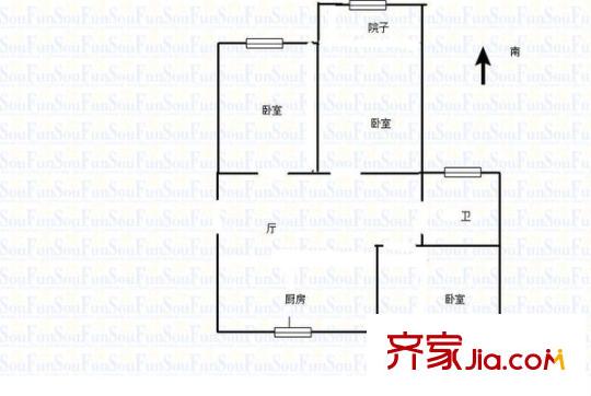 老菜市住宅戶型圖戶型圖 3室 3室1廳1衛(wèi)1廚