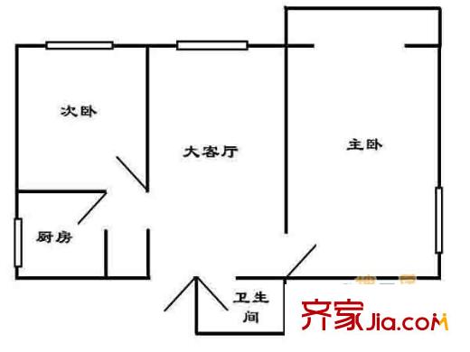 老菜市住宅戶型圖戶型圖 2室 2室1廳1衛(wèi)1廚