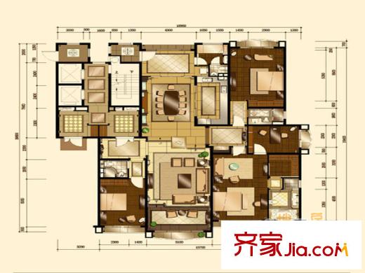 藍山國際公寓戶型圖戶型圖 3室 3室2廳2衛(wèi)1廚