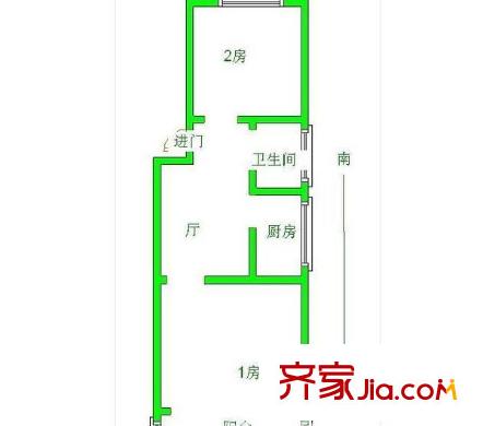 老菜市住宅戶型圖戶型圖 2室 2室1廳1衛(wèi)1廚