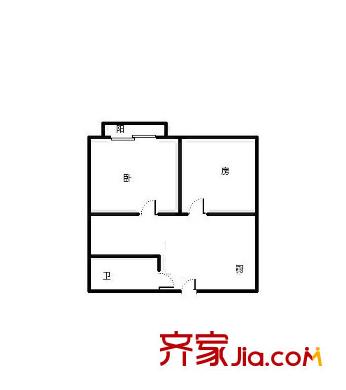 交通一村戶型圖戶型圖 2室 1室1廳1衛(wèi)1廚