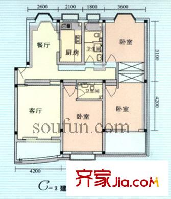 廣興花園戶型圖戶型圖 4室 4室2廳2衛(wèi)1廚