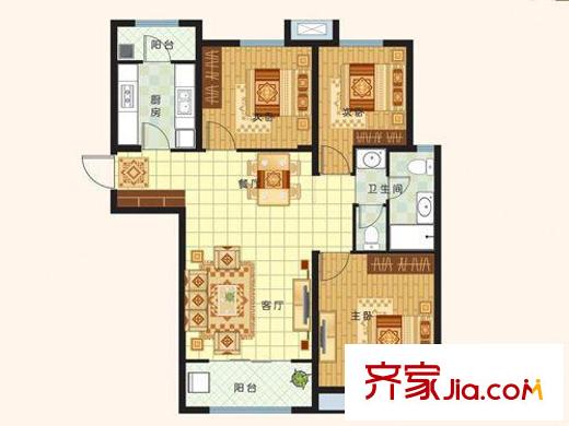 廣興花園戶型圖戶型圖 3室 3室2廳2衛(wèi)1廚