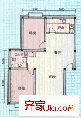 廣興花園戶型圖戶型圖 2室 2室2廳1衛(wèi)1廚
