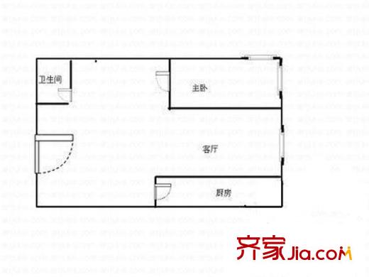 匡蘆路住宅戶型圖戶型圖 2室 2室1廳1衛(wèi)1廚