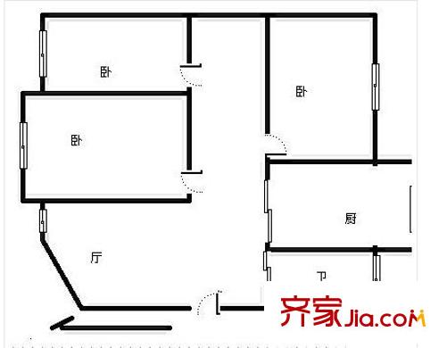 匡蘆路住宅戶型圖戶型圖 3室 3室1廳1衛(wèi)1廚