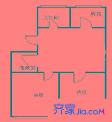 金基公寓戶型圖戶型圖 2室 2室1廳1衛(wèi)1廚