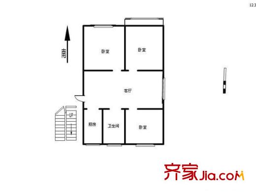 金基公寓戶型圖戶型圖 3室 3室1廳1衛(wèi)1廚