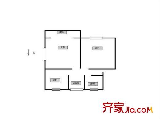 匡蘆路住宅戶型圖戶型圖 3室 3室1廳1衛(wèi)1廚