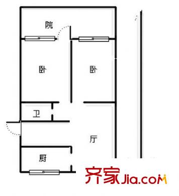 匡蘆路住宅戶型圖戶型圖 2室  2室1廳1衛(wèi)1廚
