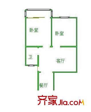 金基公寓戶型圖戶型圖  2室 2室2廳1衛(wèi)1廚