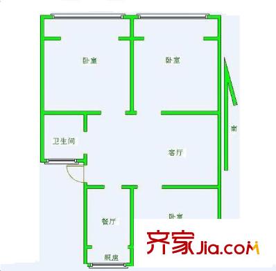 寧夏路住宅戶型圖戶型圖  3室  3室1廳1衛(wèi)1廚