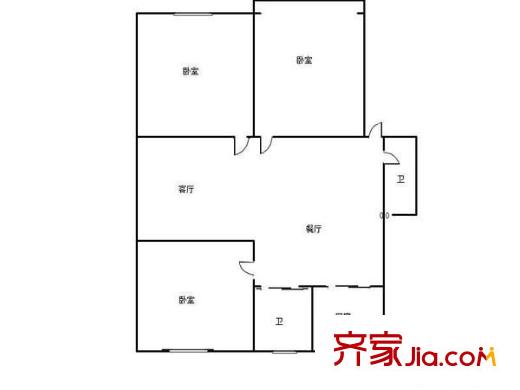 寧夏路住宅戶型圖戶型圖  3室 3室2廳2衛(wèi)1廚