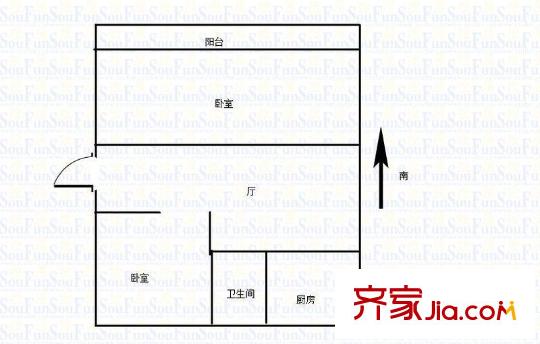 廣州路一中心戶型圖 戶型圖 2室 2室1廳1衛(wèi)1廚