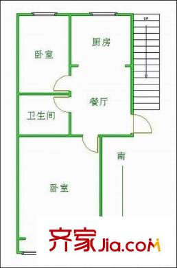 沿河四村戶型圖戶型圖 2室 2室1廳1衛(wèi)1廚