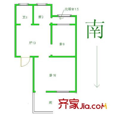 莫愁新寓荷花里戶型圖戶型圖 2室 2室1廳1衛(wèi)1廚