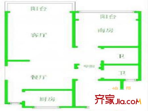 蓮花新城北苑戶型圖戶型圖 2室 2室2廳1廚