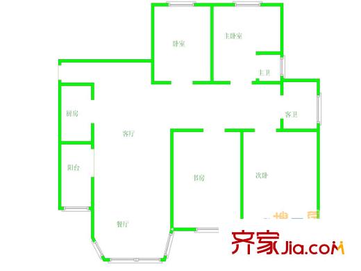 蓮花新城北苑戶型圖戶型圖 4室 4室2廳2衛(wèi)1廚