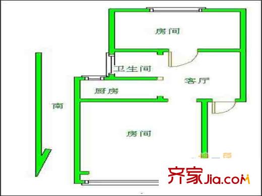 莫愁新寓荷花里戶型圖戶型圖 2室 2室1廳1衛(wèi)1廚