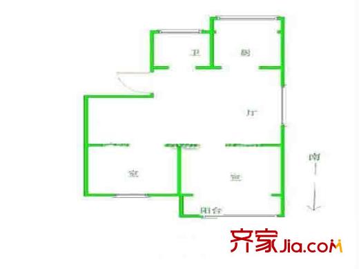 老虎橋住宅戶型圖戶型圖 2室 2室1廳1衛(wèi)1廚