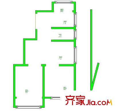 老虎橋住宅戶型圖戶型圖2室 2室2廳1衛(wèi)1廚