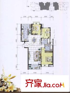 天啟花園戶型圖戶型圖 3室 3室2廳2衛(wèi)1廚