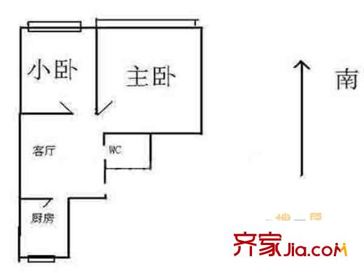 愛達(dá)花園紫藤園戶型圖戶型圖 2室 2室1廳1衛(wèi)1廚