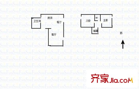 天啟花園戶型圖戶型圖 2室 2室2廳1衛(wèi)1廚
