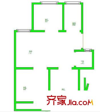 南苑曄園戶型圖戶型圖 3室 3室1廳1衛(wèi)1廚