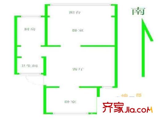 南苑曄園戶型圖戶型圖 2室 2室1廳1衛(wèi)1廚