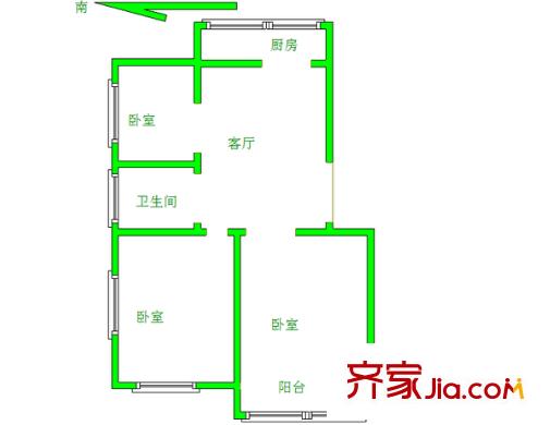 蘆席營小區(qū)戶型圖戶型圖3室 3室1廳1衛(wèi)1廚