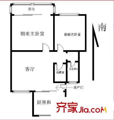 花開園戶型圖 戶型圖 2室 2室2廳1衛(wèi)1廚