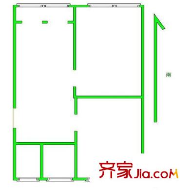 魯迅園小區(qū)戶型圖戶型圖 2室 2室1廳1衛(wèi)1廚