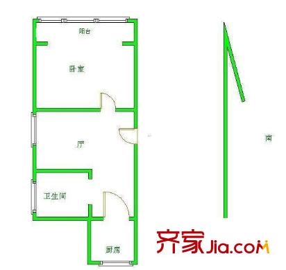 魯迅園小區(qū)戶型圖戶型圖 1室 1室1廳1衛(wèi)1廚