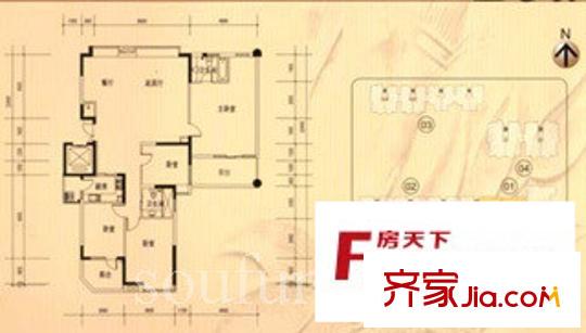金陵御沁園戶型圖戶型圖 4室 4室2廳2衛(wèi)