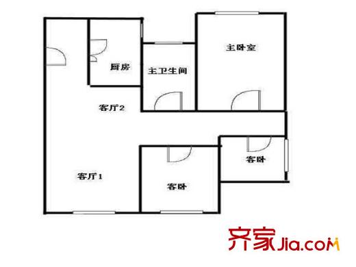 東郊美樹(shù)苑戶型圖戶型圖 3室 3室2廳1衛(wèi)1廚