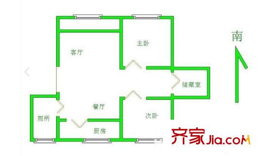 蘇寧華瑰園戶型圖戶型圖 2室 2室2廳1衛(wèi)1廚