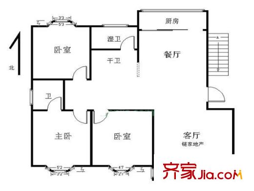 定淮門住宅戶型圖戶型圖 3室 