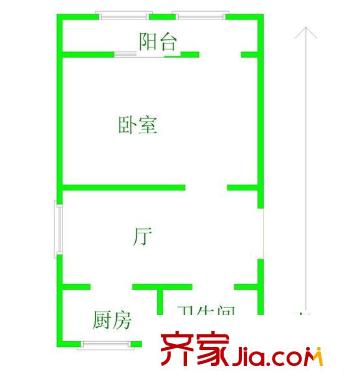 鎖金二村戶型圖戶型圖 1室 1室1廳1衛(wèi)1廚