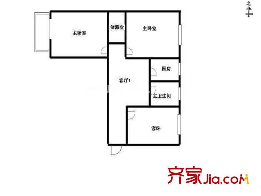 鎖金二村戶型圖戶型圖 3室 3室1廳1衛(wèi)1廚