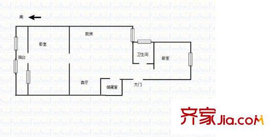 虎踞北路戶型圖戶型圖 2室 2室1廳1衛(wèi)1廚