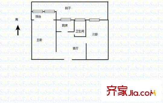 虎踞北路戶型圖戶型圖 2室 2室1廳1衛(wèi)1廚