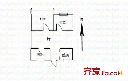 唱經(jīng)樓小區(qū)戶型圖戶型圖 2室 2室1廳1衛(wèi)1廚