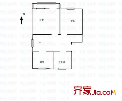 長江新村戶型圖戶型圖 2室 2室1廳1衛(wèi)1廚